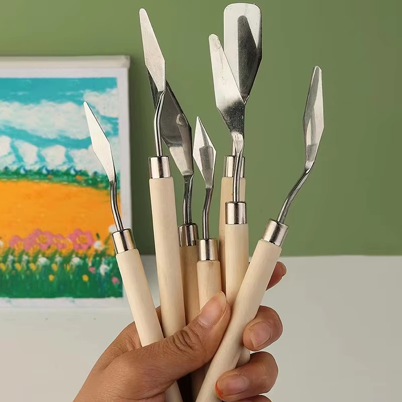 Photography Fine Art - 7 Stuks Rvs Paletmes Gouache Palet