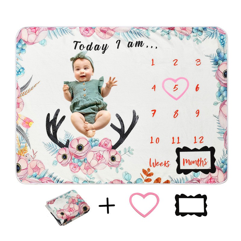 Photography Of The Day - Digitaal bedrukte flanellen mijlpaaldeken, baby 100-dagen